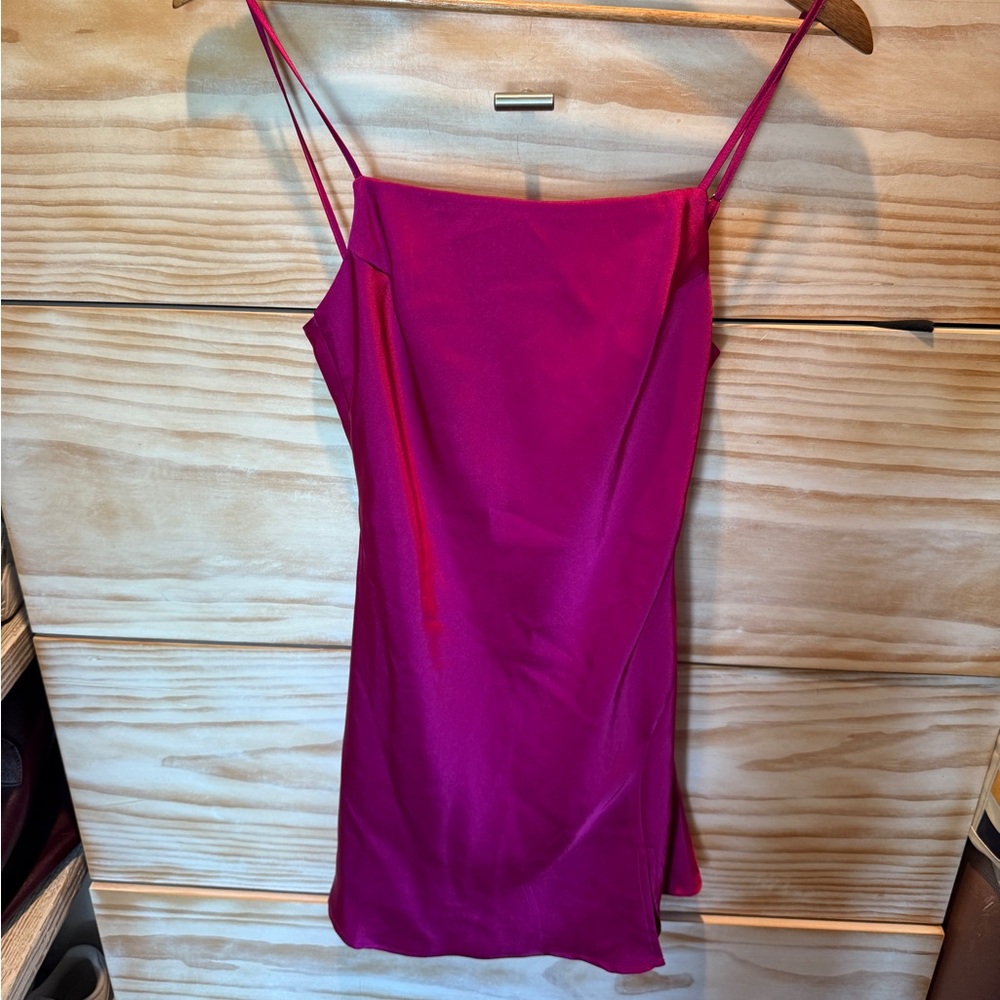 Fashion nova Satin Fuchsia Sleeveless Dress